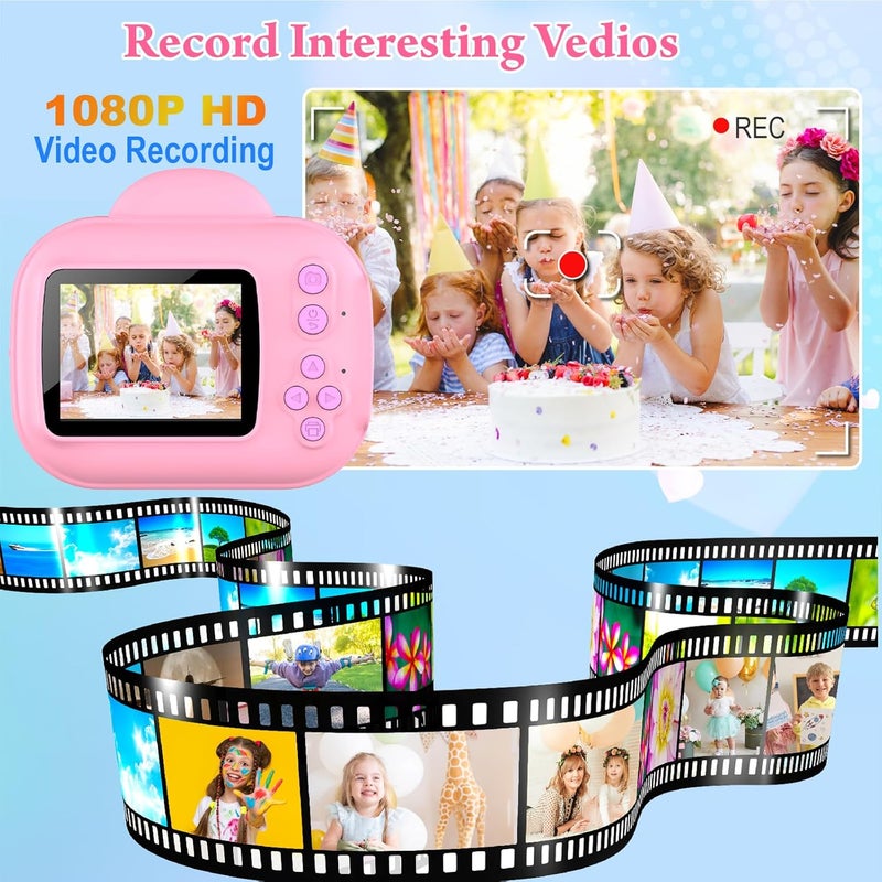 Trayoo Kids Digital Camera Instant Print, Portable Instant Camera for Girls, Ages 3-10 (Pink) - Image 3